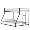 Ady Low Profile Twin Over Full Bunk Bed With Mesh Guardrail Black Metal