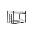 Ady Low Profile Twin Over Twin Bunk Bed With Ladder Black Metal Frame