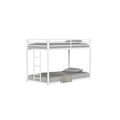 Ady Low Profile Twin Over Twin Bunk Bed With Ladder White Metal Frame
