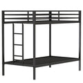 Ady Twin Over Twin Bunk Bed With Ladder And Guardrails Black Metal Frame