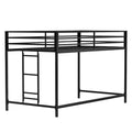 Ady Twin Size Loft Bed With Ladder And Guardrails Black Metal Frame