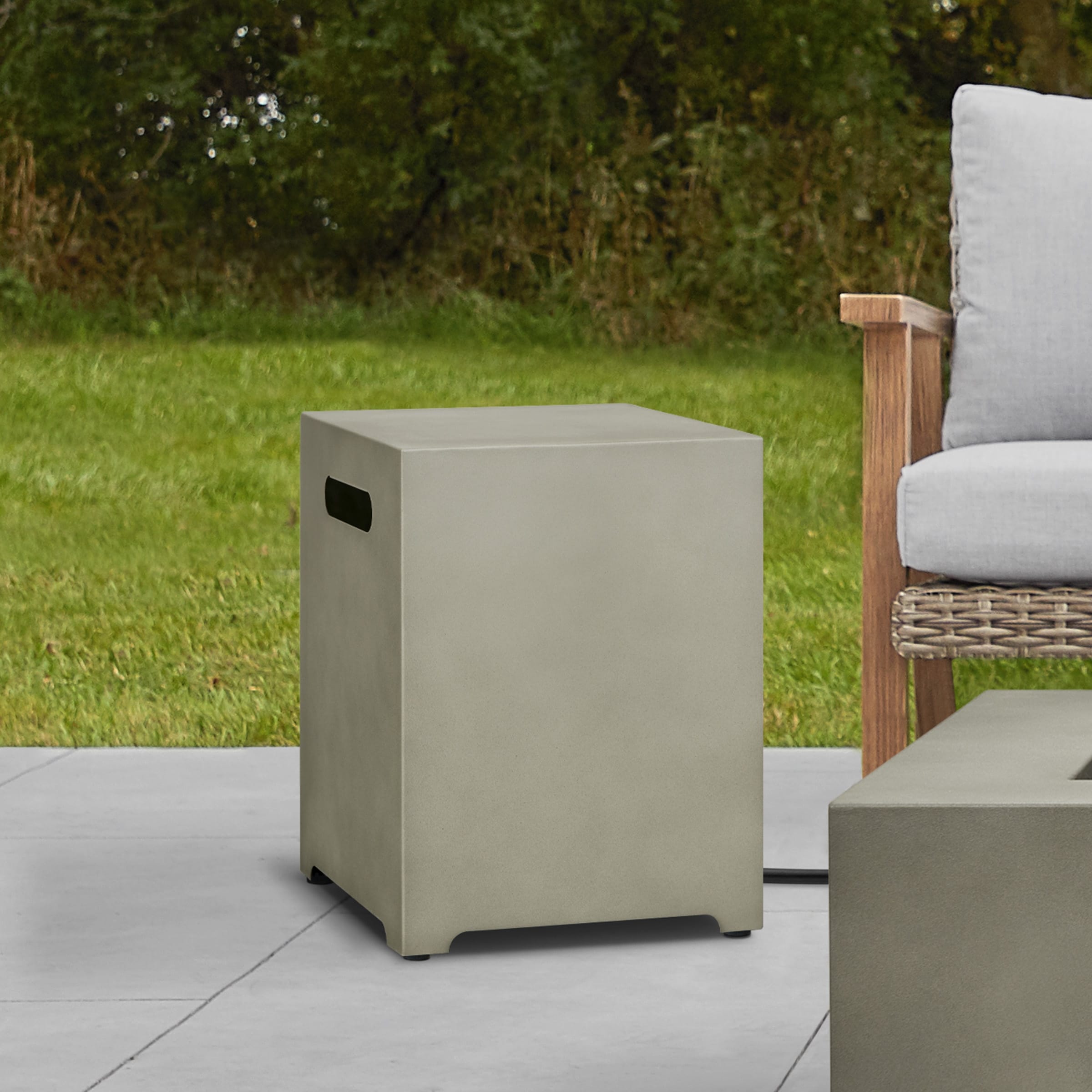 Aegean Tank Cover In Mist Gray 15.125 L X 15.125 W X 20.25 H