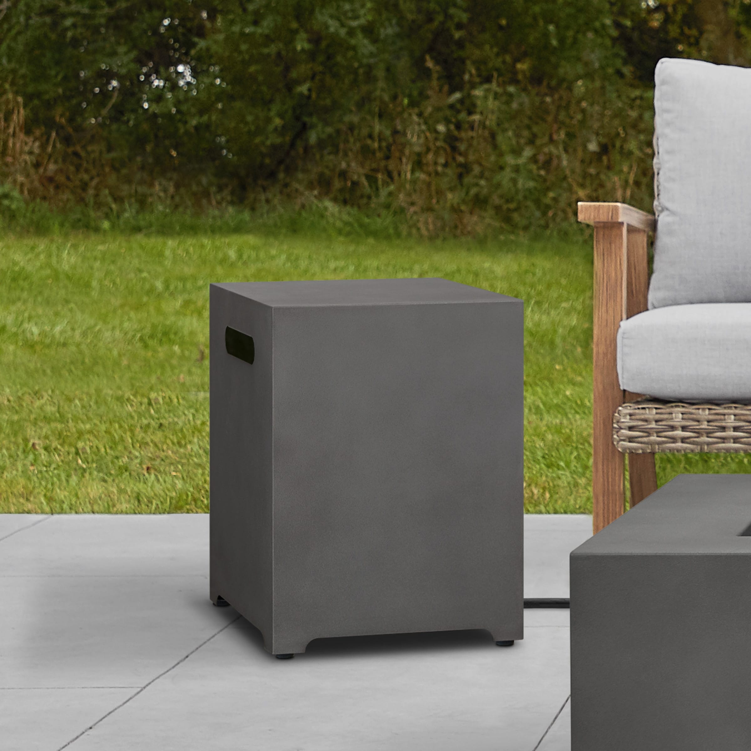 Aegean Tank Cover In Weathered Slate 15.125 L X 15.125 W X 20.25 H