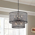 Aenna Multicolored Metal 2 Tier 8 Light Drum Chandelier