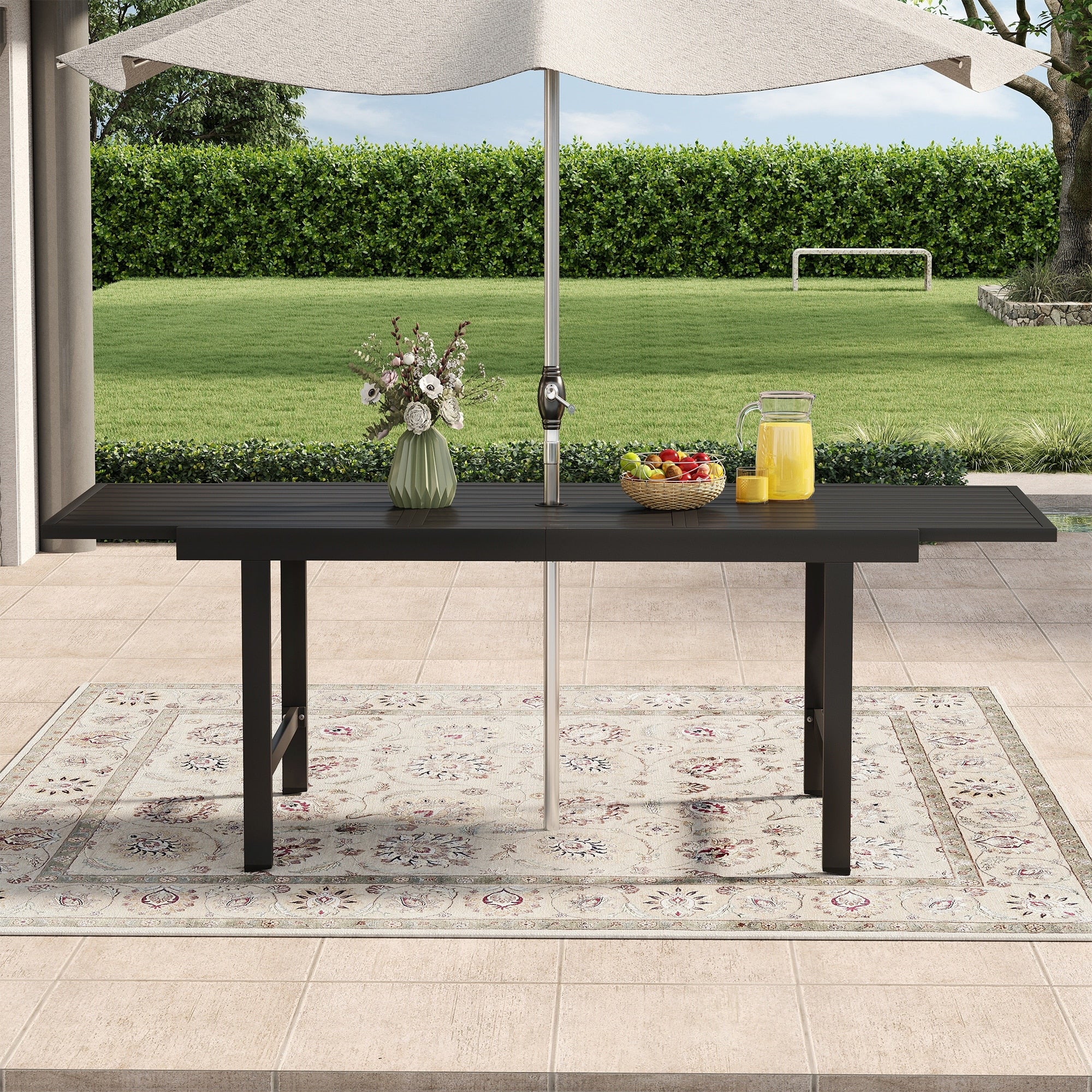 Aeroflex Aluminum Outdoor Dining Table With Extension