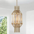 Aes 8 Inch 1 Light Polish Brass Caged Pendant Lamp
