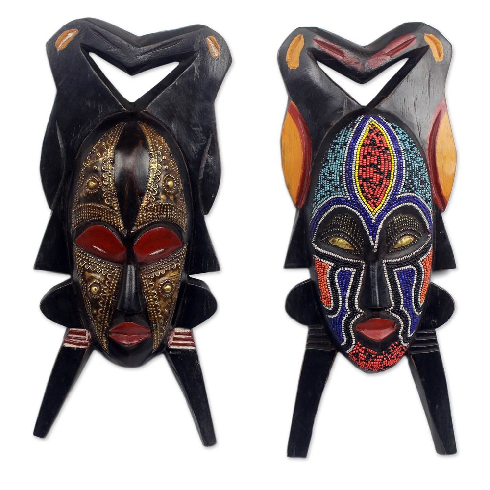 African Masks Gods Gift Of Twins Pair Ghana