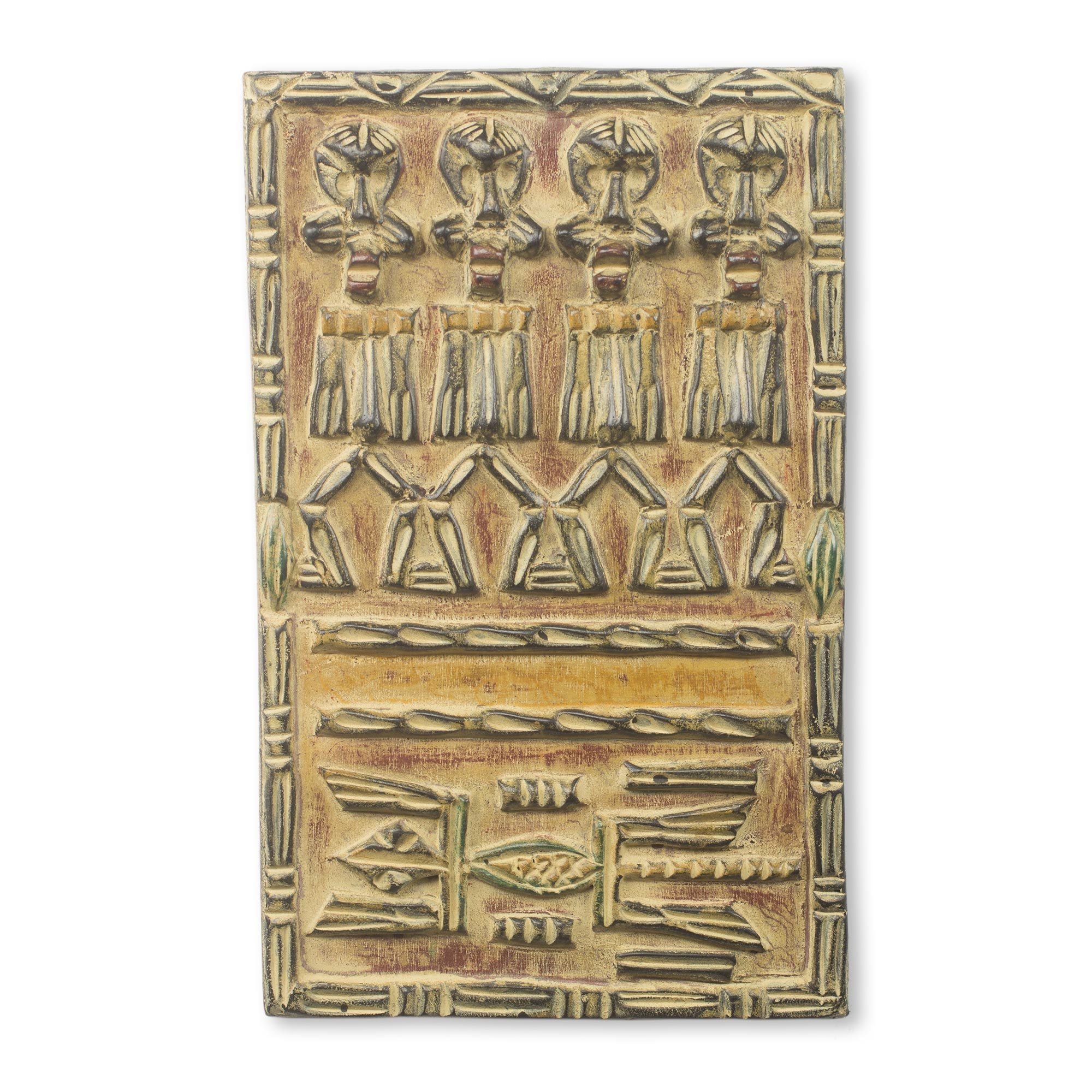 African Relief Panel Brisah Dogon Board Ghana Brown