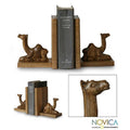 Set Of 2 Wood Sahara Camel Bookends Ghana