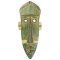 African Wood Mask Green Giant Ghana Tan Green