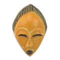 African Wood Mask Orange Adesewa Ghana