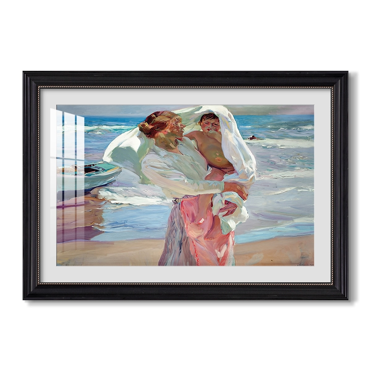 After Bathing 1915 Joaquin Sorolla Custom Framed Print