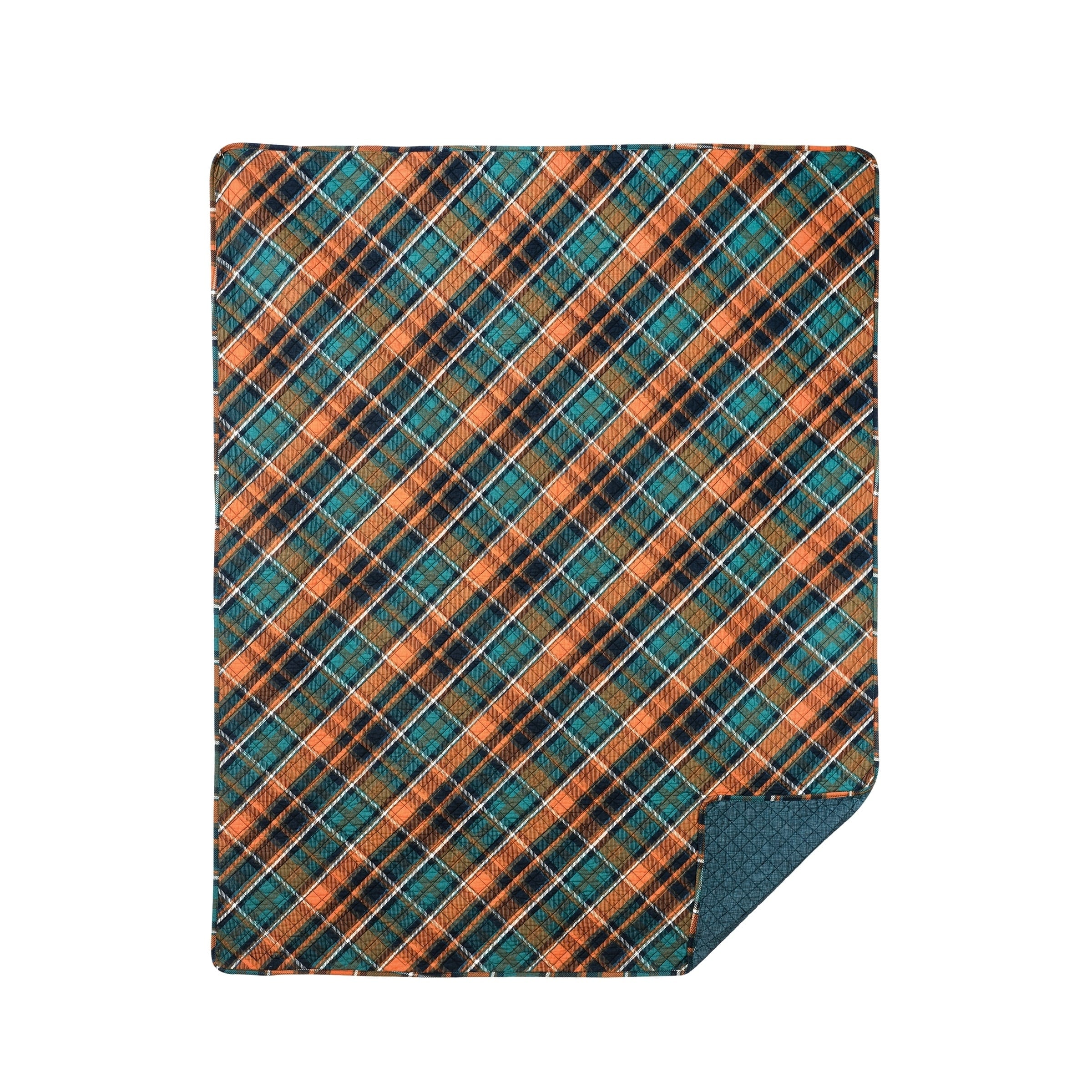 Troy Plaid Quilted Cotton Throw