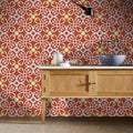 Agadir In Red And White Handmade 8X8 In Moroccan Tiles Pack 12