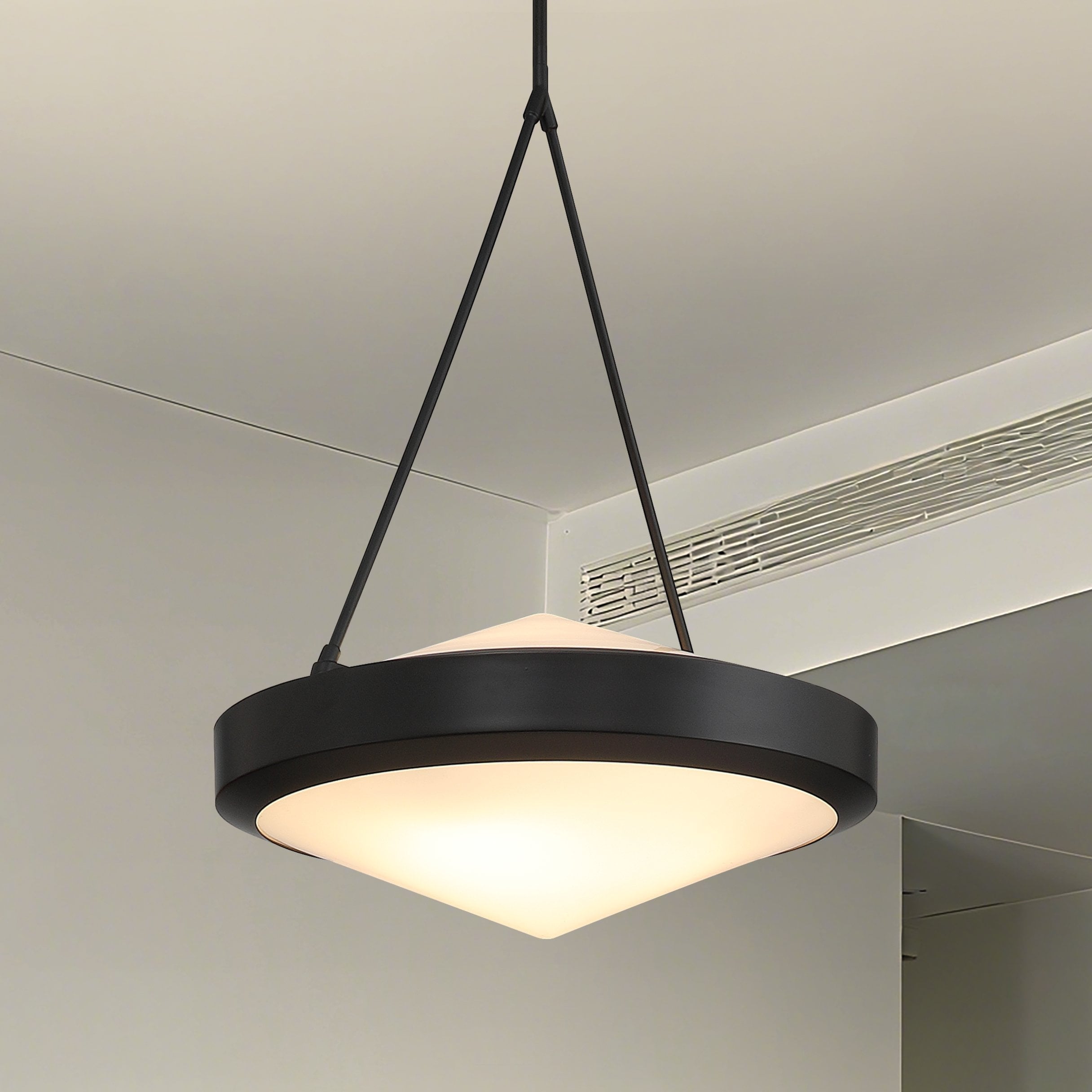 Agate 20 Inch 4 Light Matte Black Pendant Light With Opal Glass Shade