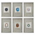 Agate Stone Silver Wall Art Set Of 6 19.5 X 13.5