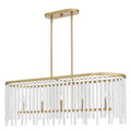 Aged Brass Five Light Linear Chandelier From The Apelle Collection