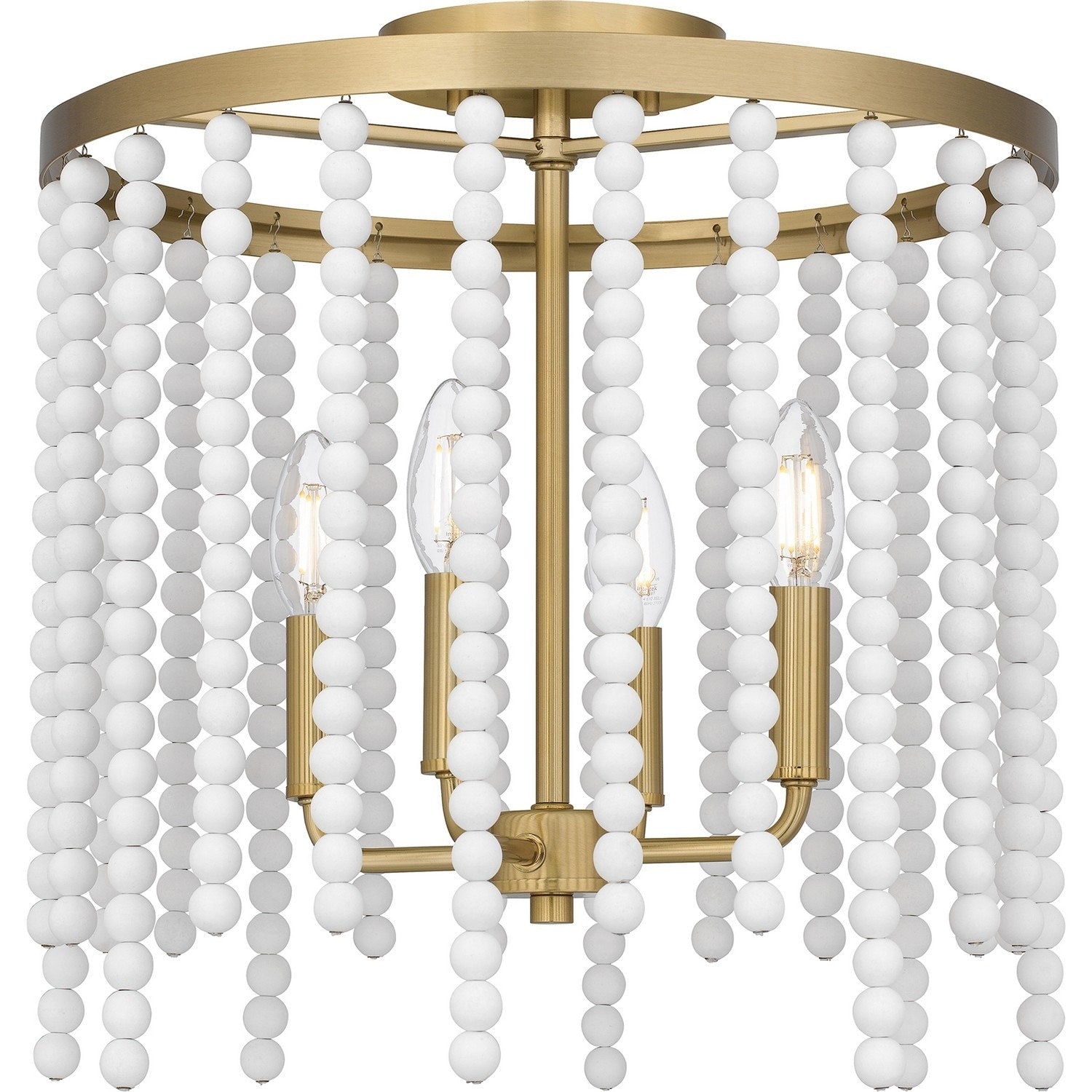 Aged Brass Four Light Semi Flush Mount From The Apelle Collection