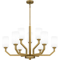 Aged Brass Nine Light Chandelier From The Cavalier Collection