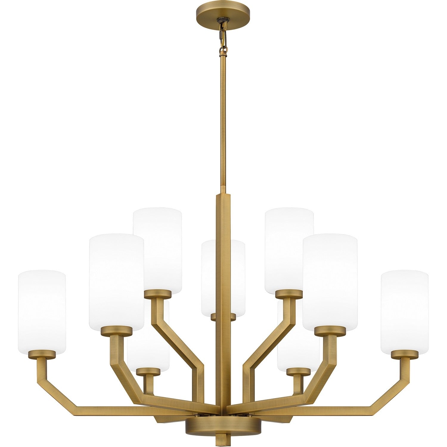 Aged Brass Nine Light Chandelier From The Cavalier Collection
