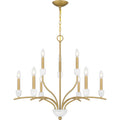 Aged Brass Nine Light Chandelier From The Frida Collection