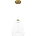 Aged Brass One Light Pendant From The Aero Collection