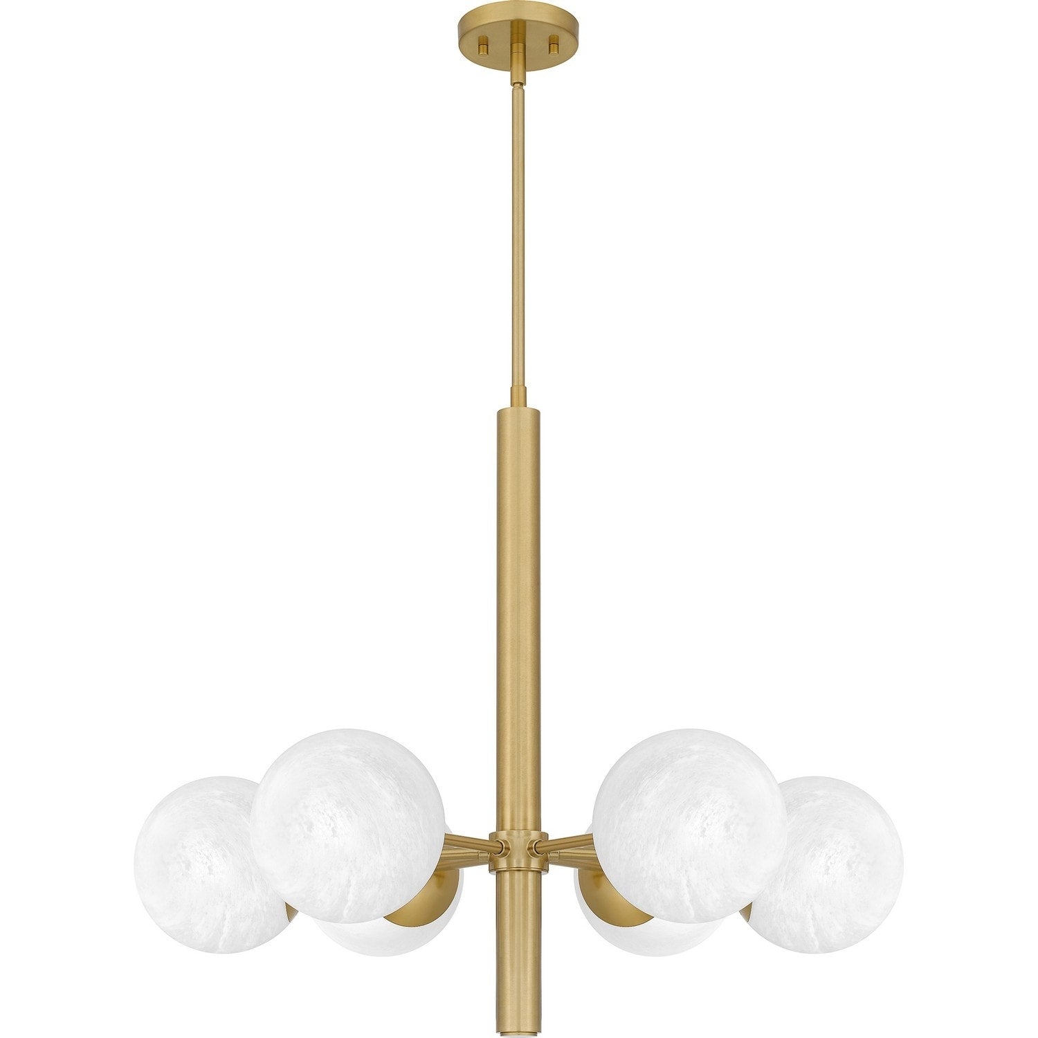 Aged Brass Six Light Chandelier From The Solei Collection