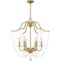 Aged Brass Six Light Chandelier From The Sunday Collection