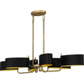 Aged Brass Six Light Linear Chandelier From The Madden Collection