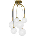 Aged Brass Six Light Pendant From The Quoizel Semi Flush Mount Collection