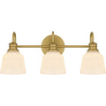 Aged Brass Three Light Bath From The Hinton Collection