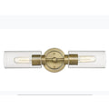 Aged Brass Vanity Sconce Modern 2 Light