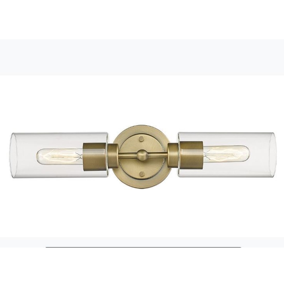Aged Brass Vanity Sconce Modern 2 Light