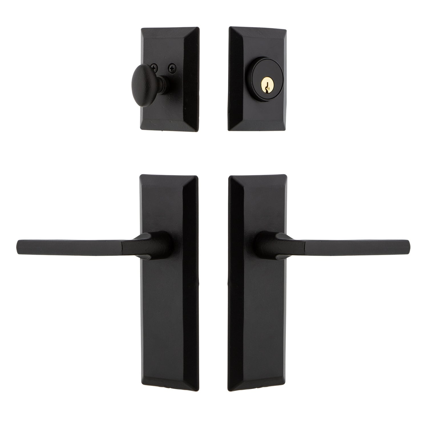 Ageless Iron Kepdrk_Sp_Eset_234_Lh Keep Left Handed Single Cylinder Keyed Entry Deadbolt And Leverset Combo Pack With Dirk