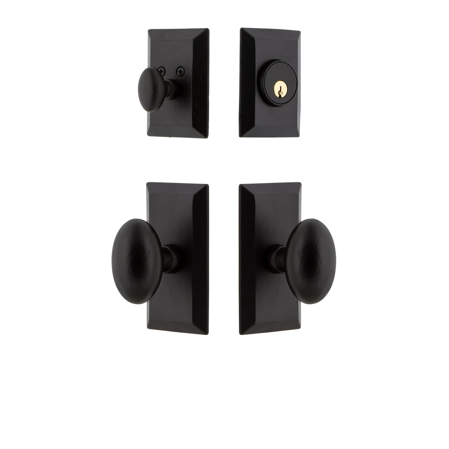 Ageless Iron Valaeg_Sp_Eset_234 Vale Single Cylinder Keyed Entry Deadbolt And Knobset Combo Pack With Aeg Knob And 2 3 4