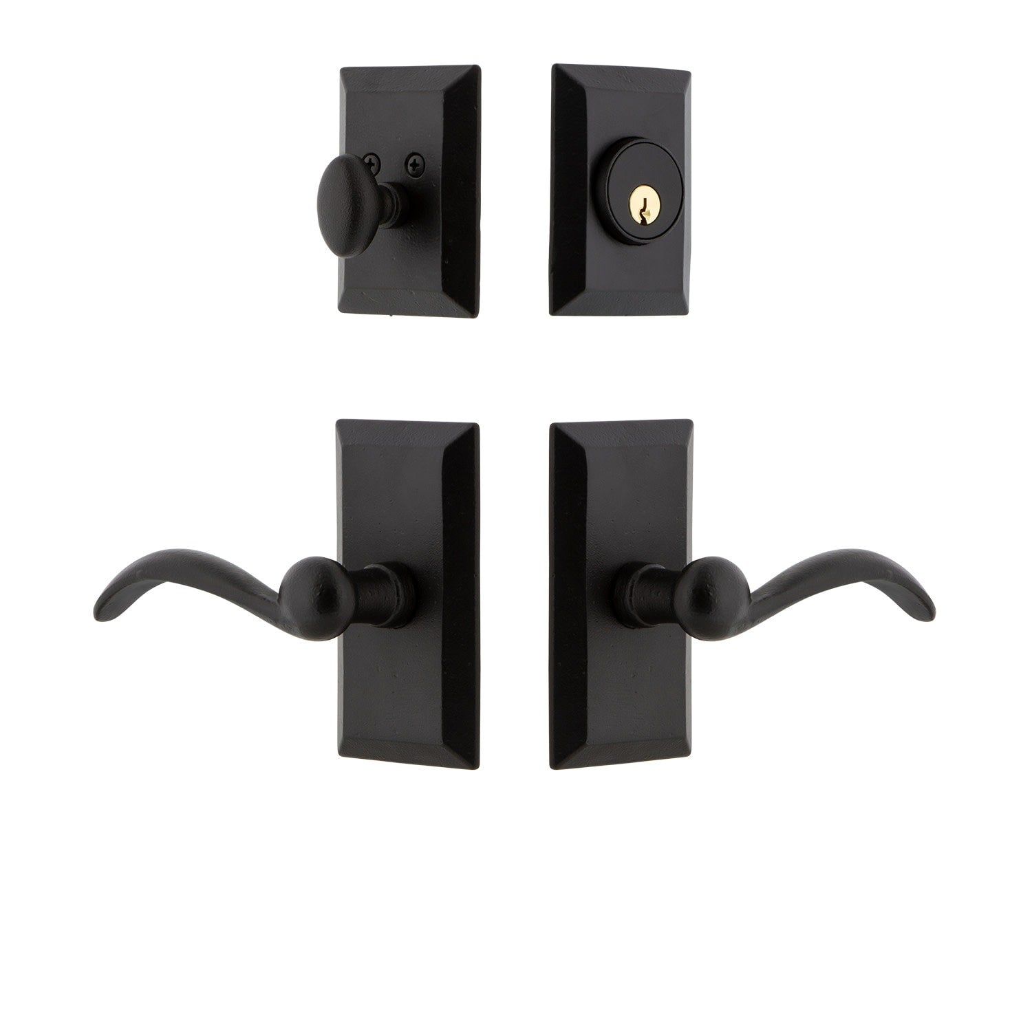 Ageless Iron Valtin_Sp_Eset_238_Lh Vale Left Handed Single Cylinder Keyed Entry Deadbolt And Leverset Combo Pack With Tine