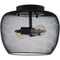Agra Industrial Wire 2 Light Flush Mount Light 9.5 X 12.5 X 12.5