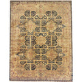 Agra Hand Knotted New Zealand Wool Beige Black Area Rug 15 X 20