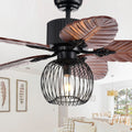 Aguano 48 Inch Lighted Ceiling Fan Broad Leaf Blades Remote Controlled