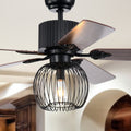 Aguano Black 52 Inch Lighted Ceiling Fan Remote Controlled