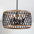 Agustin Matte Black 4 Light Drum Cage Chandelier