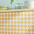Ahfir In Orange Yellow Grey Handmade 8X8 In Moroccan Tile Pack 12