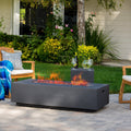 Santos Outdoor 56 Inch Rectangular Propane Fire Table With Tank Holder By Christopher Knight Home