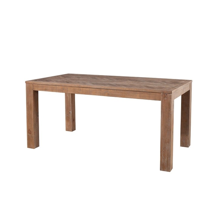 Aiden Fixed Top Wood Dining Table In Weathered Natural N A N A