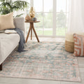 The Curated Nomad Edgel Oriental Oushak Teal Rust Area Rug