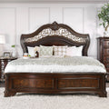 Aiden Traditional Brown Cherry Carved Panel Bed By Foa