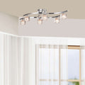 Aika 6 Light Chrome Flush Mount With Clear Shades