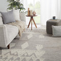 Ailana Hand Knotted Tribal Gray Ivory Area Rug