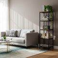 Ailis Brown Pine Wood Metal 57 Inch Etagere Bookcase Shelf Media Center