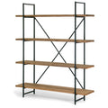 Ailis Brown Wood And Metal 75 Inch 4 Shelf Etagere Bookcase
